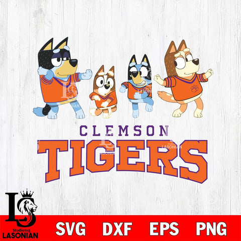 Clemson Tigers Bluey Dance Mode Squats Svg Eps Dxf Png File, Digital Download, Instant Download