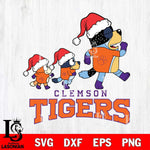 Clemson Tigers Bluey Family Christmas Svg Eps Dxf Png File, Digital Download