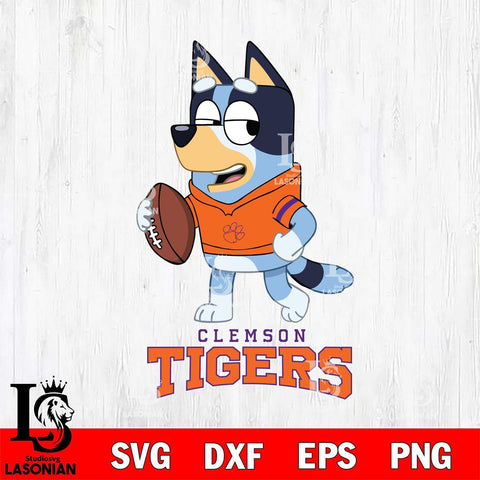 Clemson Tigers Bluey Football Sport Svg Eps Dxf Png File, Digital Download ,Instant Download, Cricut File