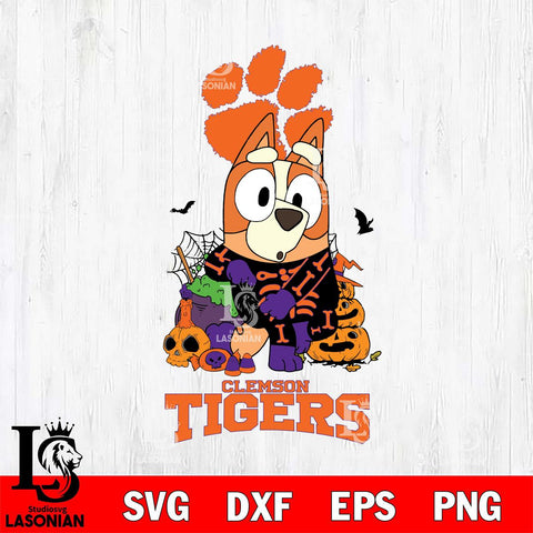 Clemson Tigers Bluey Halloween NCAA Svg Eps Dxf Png File, Digital Download, Instant Download