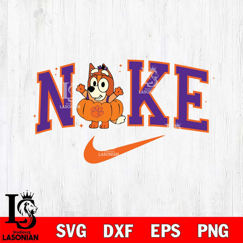 Clemson Tigers Bluey Halloween Nike NCAA Svg Eps Dxf Png File, Digital Download, Instant Download