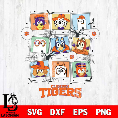 Clemson Tigers Bluey Halloween Sport Svg Eps Dxf Png File, Digital Download, Instant Download