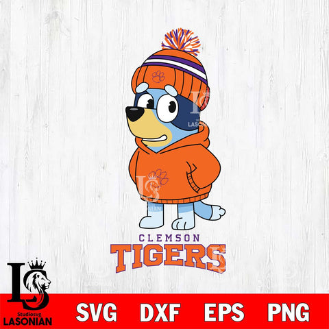 Clemson Tigers Bluey Hoodie rugby Svg Eps Dxf Png File, Digital Download ,Instant Download, Cricut File