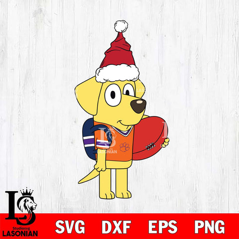 Clemson Tigers Bluey Lucky Christmas Svg Eps Dxf Png File, Digital Download, Instant Download