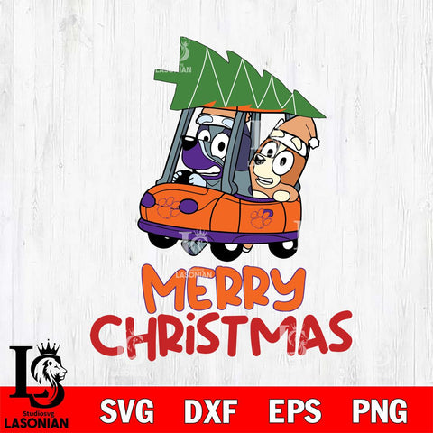 Clemson Tigers Bluey Merry Christmas Svg Eps Dxf Png File, Digital Download