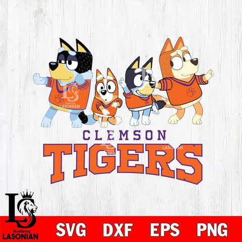 Clemson Tigers Bluey Mode Dance Squats Svg Eps Dxf Png File, Digital Download, Instant Download