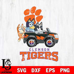 Clemson Tigers Bluey friends car Svg Eps Dxf Png File, NCAA svg, Digital Download, Instant Download