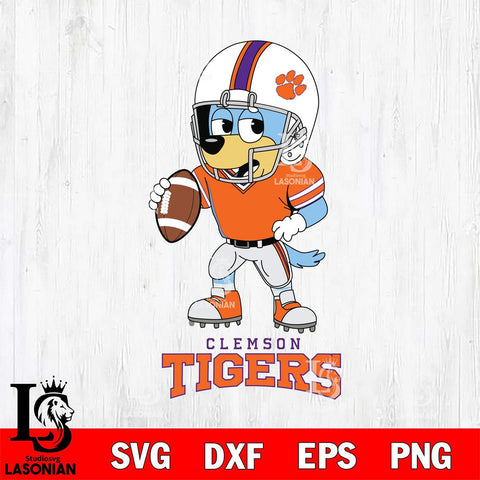 Clemson Tigers Bluey rugby Svg Eps Dxf Png File, Digital Download ,Instant Download, Cricut File