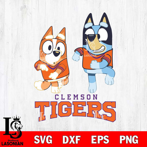 Clemson Tigers Bluey with Chilli Dance Svg Eps Dxf Png File, Digital Download, Instant Download