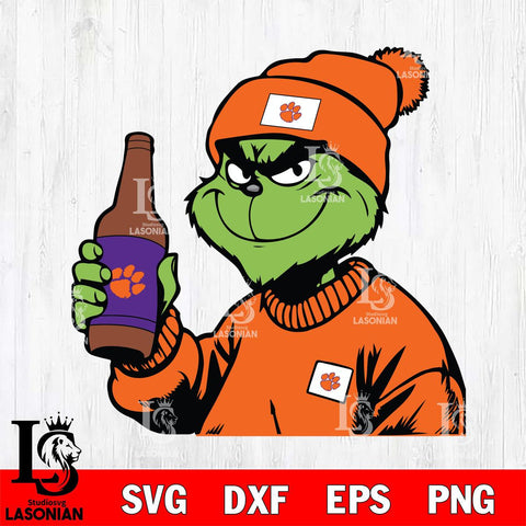 Clemson Tigers Boujee Grinch 5 Svg Eps Dxf Png File, Digital Download, Instant Download