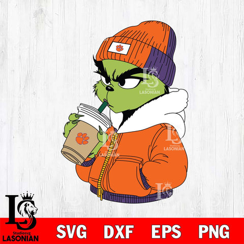 Clemson Tigers Boujee Grinch 6 Svg Eps Dxf Png File, Digital Download, Instant Download