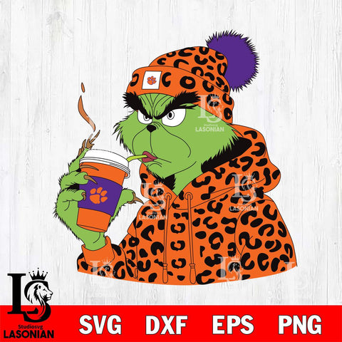 Clemson Tigers Boujee Grinch 8 Svg Eps Dxf Png File, Digital Download, Instant Download