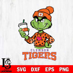 Clemson Tigers Boujee Grinch Heart Christmas Cut Files Cricut, Svg Dxf Eps Png file, Digital download , Silhouette