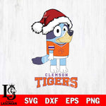 Clemson Tigers Christmas Bluey Hat Cut Files,Bluey Cricut,Christmas Svg , Bluey svg , Digital Download, dxf eps png pdf file