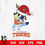 Clemson Tigers Christmas Bluey Santa Claus Cut Files,Bluey Cricut,Christmas Svg , Bluey svg , Digital Download, dxf eps png pdf file