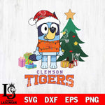 Clemson Tigers Christmas Bluey Tree Sport Cut Files,Bluey Cricut,Christmas Svg , Bluey svg , Digital Download, dxf eps png pdf file