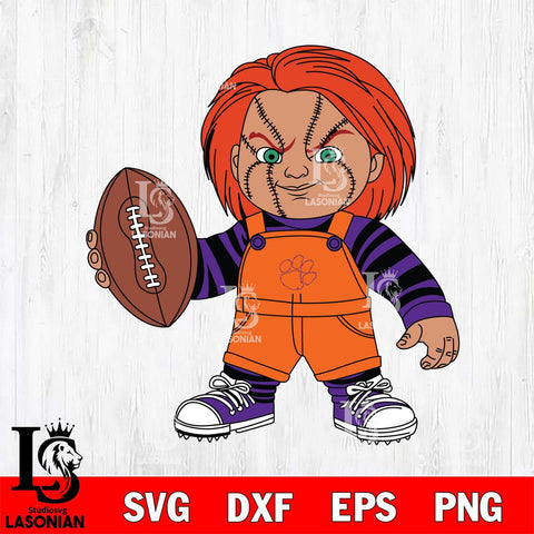 Clemson Tigers Chucky Horror 12 Svg Eps Dxf Png File, NCAA svg, Digital Download, Instant Download