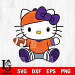 Clemson Tigers Cute Hello Kitty Football 11 Svg Eps Dxf Png File, NCAA svg, Digital Download, Instant Download