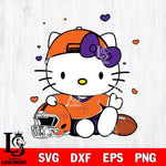 Clemson Tigers Cute Hello Kitty Football Svg Eps Dxf Png File, NCAA svg, Digital Download, Instant Download