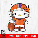 Clemson Tigers Cute Hello Kitty Football 3 Svg Eps Dxf Png File, NCAA svg, Digital Download, Instant Download