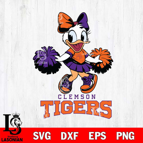 Clemson Tigers Daisy Duck Cheerleader Disney, Svg Eps Dxf Png File, Digital Download