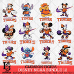 Clemson Tigers Disney NCAA Bundle Svg PNG 12 Svg Eps Dxf Png File, Digital Download