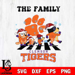 Clemson Tigers Family Bluey Christmas Svg Eps Dxf Png File, Digital Download