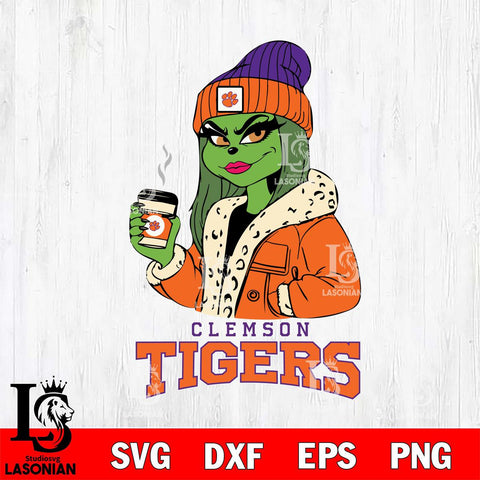 Clemson Tigers Girls Grinch Bougie Svg Eps Dxf Png File, Digital Download, Instant Download