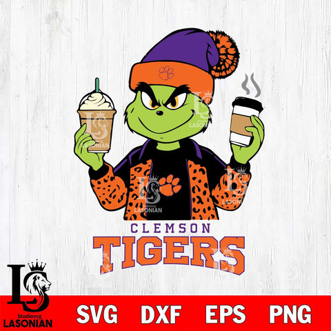 Clemson Tigers Grinch 2 coffee Svg Eps Dxf Png File, Digital Download, Instant Download