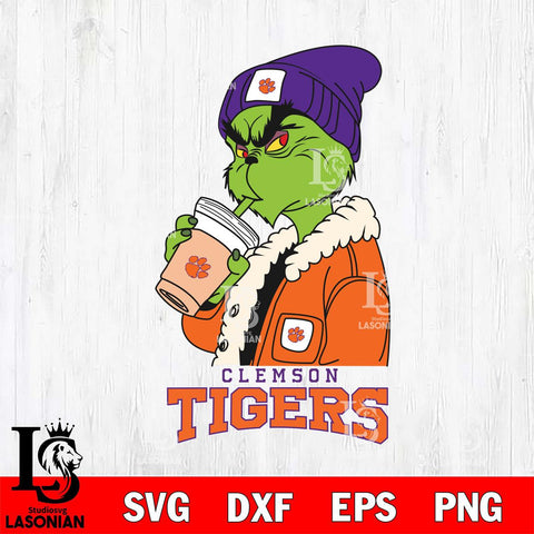 Clemson Tigers Grinch Bougie Football Svg Eps Dxf Png File, Digital Download, Instant Download