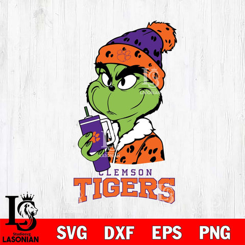 Clemson Tigers Grinch Bougie Leopard Svg Eps Dxf Png File, Digital Download, Instant Download