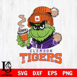 Clemson Tigers Grinch Cofffe Hoodie Cut Files Cricut, Svg Dxf Eps Png file, Digital download , Silhouette