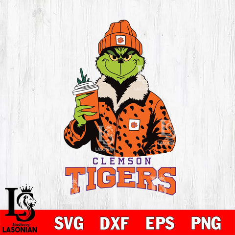 Clemson Tigers Grinch Leopard Svg Eps Dxf Png File, Digital Download, Instant Download