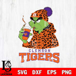 Clemson Tigers Grinch Leopard Christmas Cut Files Cricut, Svg Dxf Eps Png file, Digital download , Silhouette