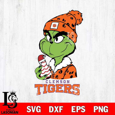 Clemson Tigers Grinch Tree Cake Svg Eps Dxf Png File, Digital Download, Instant Download