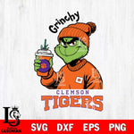 Clemson Tigers Grinchy Bougie Christmas Cut Files Cricut, Svg Dxf Eps Png file, Digital download , Silhouette