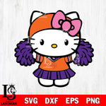 Clemson Tigers Hello Kitty Cheerleader 5 Svg Eps Dxf Png File, Digital Download, Instant Download