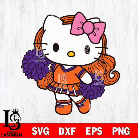 Clemson Tigers Hello Kitty Cheerleader 7 Svg Eps Dxf Png File, Digital Download, Instant Download