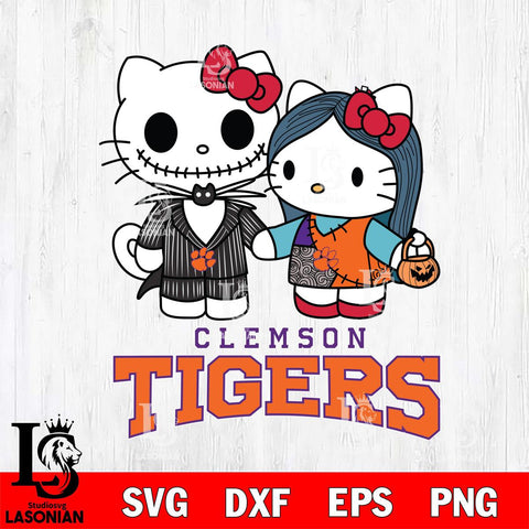 Clemson Tigers Hello Kitty Horror 11 Svg Eps Dxf Png File, Digital Download