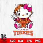 Clemson Tigers Hello Kitty Horror Svg Eps Dxf Png File, Digital Download