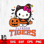 Clemson Tigers Hello Kitty Horror 1 Svg Eps Dxf Png File, Digital Download