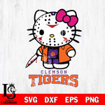 Clemson Tigers Hello Kitty Horror 3 Svg Eps Dxf Png File, Digital Download