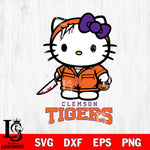 Clemson Tigers Hello Kitty Horror 5 Svg Eps Dxf Png File, Digital Download