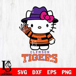 Clemson Tigers Hello Kitty Horror 6 Svg Eps Dxf Png File, Digital Download