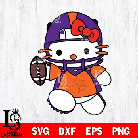 Clemson Tigers Hello Kitty sport 11 Svg Eps Dxf Png File, NCAA svg, Digital Download, Instant Download