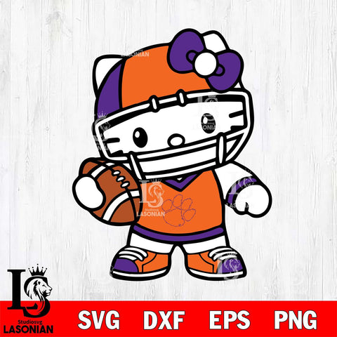 Clemson Tigers Hello Kitty sport 2 Svg Eps Dxf Png File, NCAA svg, Digital Download, Instant Download