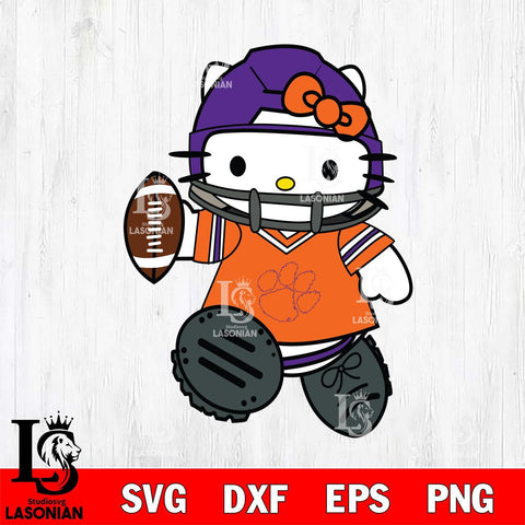 Clemson Tigers Hello Kitty sport Svg Eps Dxf Png File, NCAA svg, Digital Download, Instant Download