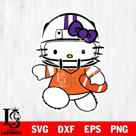 Clemson Tigers Hello Kitty sport 8 Svg Eps Dxf Png File, NCAA svg, Digital Download, Instant Download