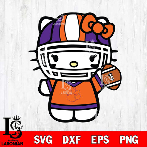 Clemson Tigers Hello Kitty sport 9 Svg Eps Dxf Png File, NCAA svg, Digital Download, Instant Download