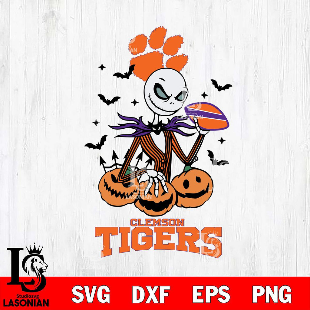 Clemson Tigers Jack Skellington 2 halloween – lasoniansvg